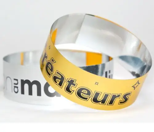Impression bracelet de contrôle métallisé