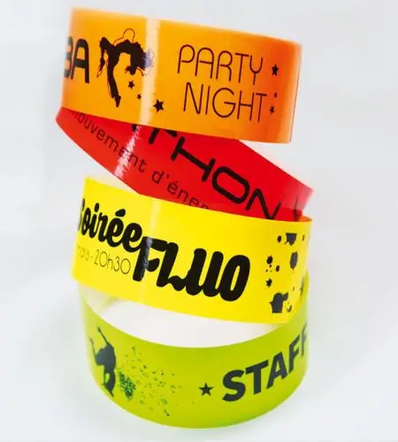 Impression bracelet de contrôle fluo