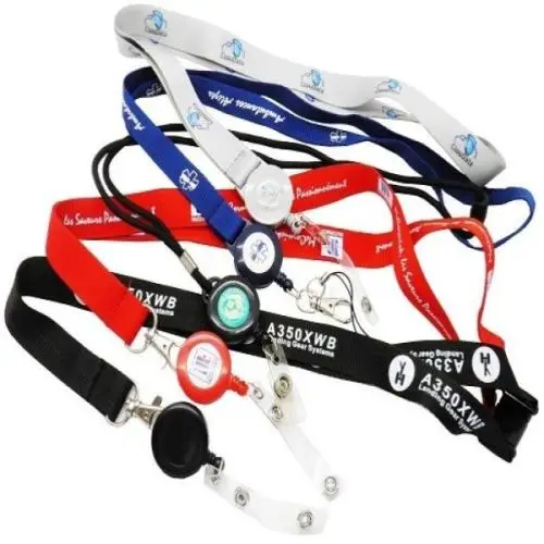 Cordon porte-badge avec zip enrouleur