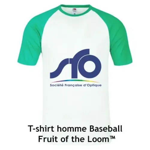 T-shirt baseball pour homme manches courtes 