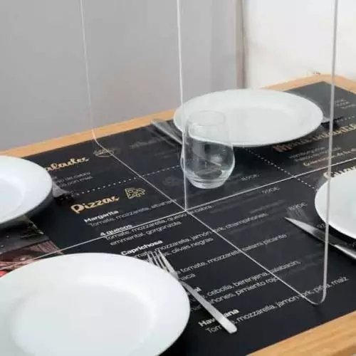 séparateur de table transparent restaurant