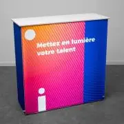 Comptoir d'accueil LED en tissu 