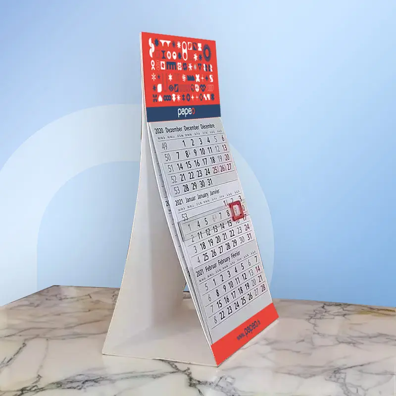 mini calendrier de bureau chevalet