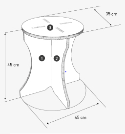 impression tabouret carton mobilier